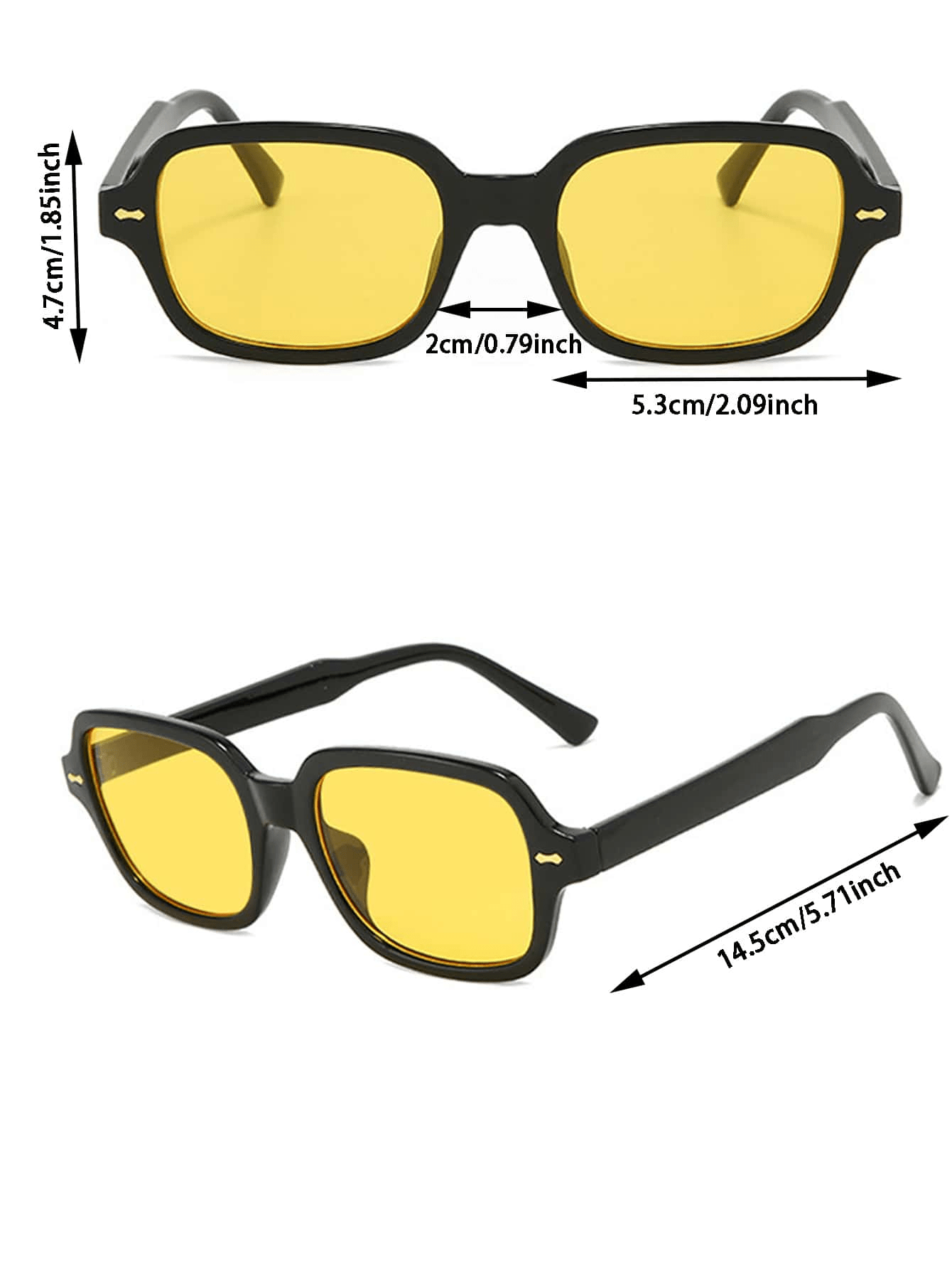 1pc Square Oversized Y2K Retro Stylish Fashion Glasses